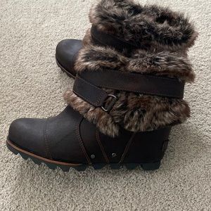 Sorel Joan of Arctic Wedge Faux Fur Ankle Bootie